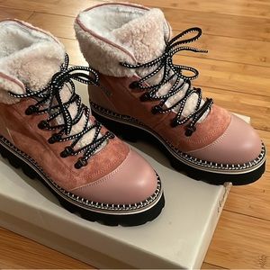 Size 7 Montelliana Pink Shearling Snow Boots